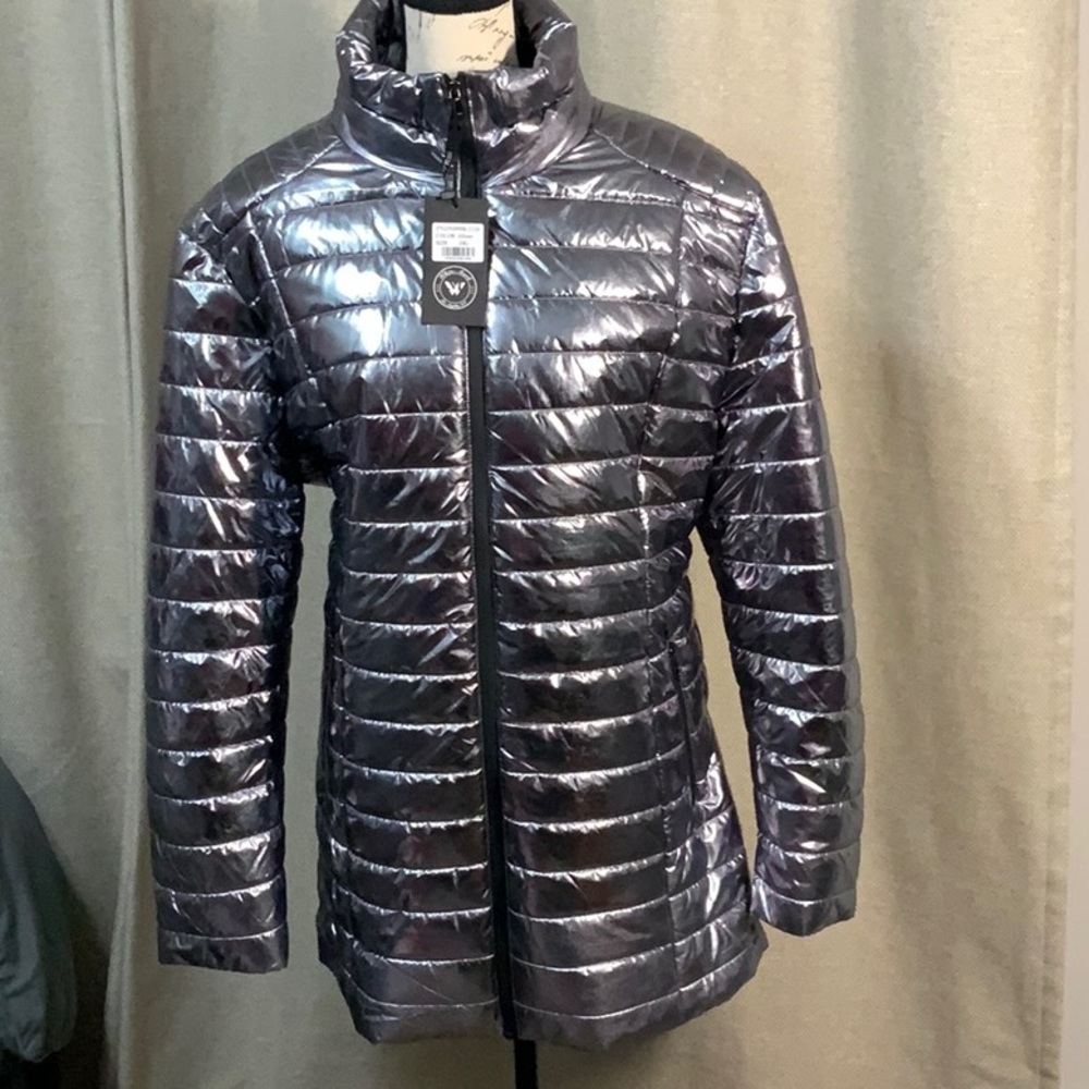 White Mark Puffer coat Metallic silver NEW 2XL fits like 1X